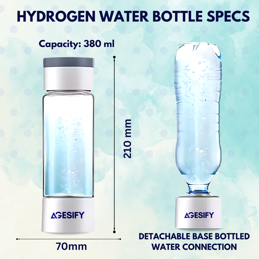 Specs of Agesify Ionix Hydrogen water botlle.