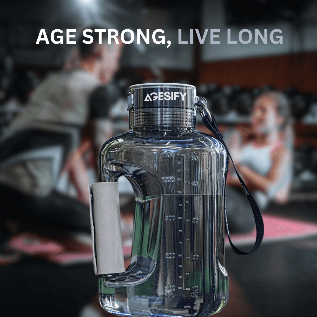 Age Strong, Live Strong with hydrogen water jug.