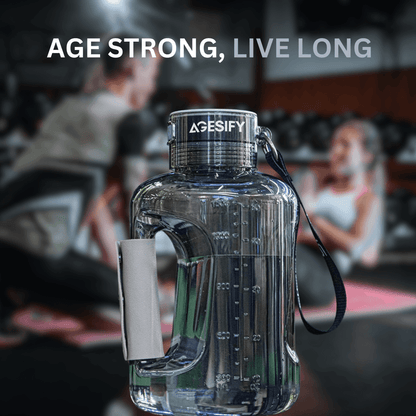 Age Strong, Live Strong with hydrogen water jug.